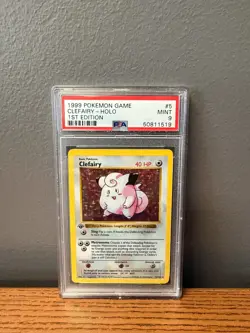 Clefairy 5/102 1st Edition Base Set Holo Rare Pokemon PSA 9 MINT THICK STAMP - Image 1