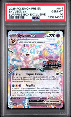 PSA 10 - 2025 Pokemon Prismatic Evolutions Suprise Box SYLVEON EX #041 (4302) - Image 1