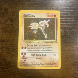 1999 Pokemon Hitmonlee Holo Rare Fossil 7/62 LP/NMT - Image 1