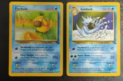 1999 Pokemon Fossil - PSYDUCK + GOLDUCK - GEM MINT - FLAWLESS PSA 9/10U - Image 1
