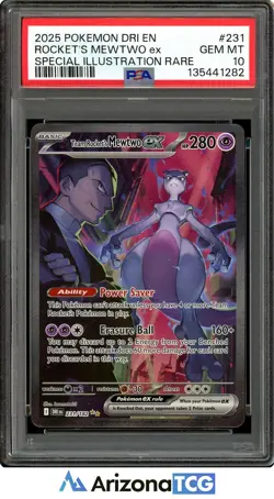 Pokemon 2025 Team Rocket's Mewtwo ex 231/182 SIR Destined Rivals GEM MINT PSA 10 - Image 1