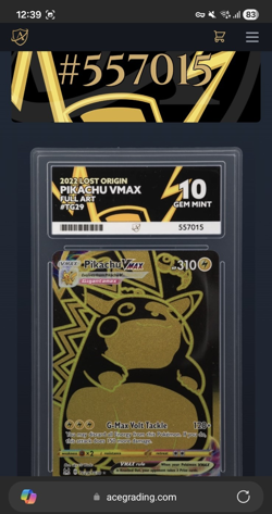 Pokemon TCG Pikachu VMAX TG29/TG30 Lost Origin - Ace 10 - Perfect Subgrades - Image 5