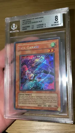 Yu-Gi-Oh Yata Garasu LOD-000 Secret Rare 1st Edition Beckett 8 NM-MT - Image 1