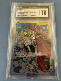 One Piece Soge king OP03-122 Mighty Enemies Secret Rare JPN CGC Gem Mint 10 - Image 3