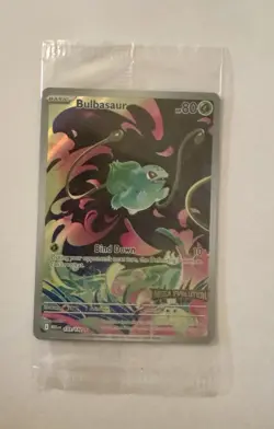 SEALED Bulbasaur Mega Evolutions Box-Topper Stamped Promo Card 133/132 - Image 1