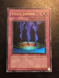 Yu-Gi-Oh! ULTRA RARE CARD MAGIC JAMMER MRD-128 1996 VINTAGE PRINT NM/VLP - Image 1