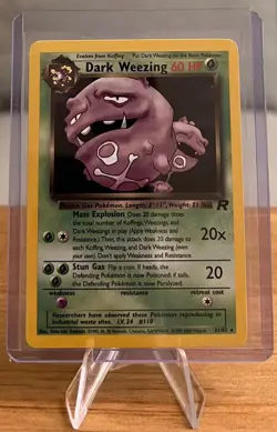 Dark Weezing #110 Non-Holo Pokemon Card LP 31/82 Rare Team Rocket Set Year 2000 - Image 1