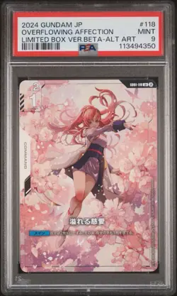 PSA 9 Gundam Card Game Overflowing Affection Ver.β GD01-118 U+ Beta Alt FOIL - Image 1