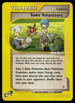 Pokemon Card - Town Volunteers Aquapolis 136/147 Uncommon - Image 1