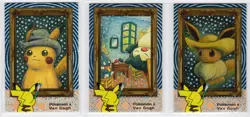 SILVER foil Holo RARE - Electric Pikachu Card Database - VAN GOGH LOT - 3 cards - Image 1