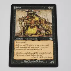 MTG Filth Judgment Magic The Gathering Card Commander LP Black Creature Vtg - Image 1