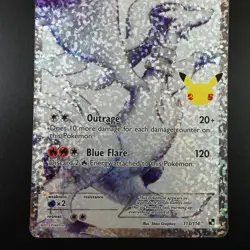 Reshiram 113/114 Pokemon Celebrations Black & White Holo Full Art Card - Image 3