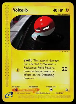 Pokemon Card - Voltorb Aquapolis 115/147 Common - Image 1