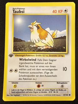 NM - Pidgey - 57/102 - 1st Edition - Base Set - German - Pokemon Card - Image 1