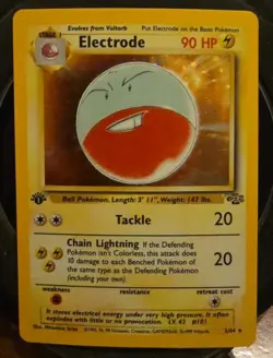 Electrode 1st Edition Holo Rare Jungle 2/64 Pokemon TCG Card - MP Condition - Image 1