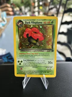 DARK VILEPLUME - 13/82 Team Rocket Holo Wotc Pokemon Card SWIRL MP Card - Image 1