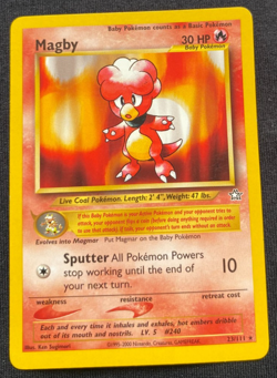 Pokemon WOTC Card - Magby - Neo Genesis - Non-Holo Rare - 23/111 - LP - Image 1