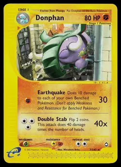 Pokemon Card - Donphan Aquapolis 7/147 Rare Non-Holo - Image 1