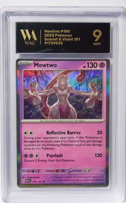 Mewtwo 150/165 Scarlet & Violet 151 MEW WAG 9 Graded Pokemon Card Slab - Image 1