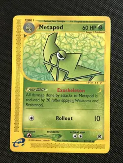 Metapod 87/165 Uncommon Pokemon Expedition E Reader Series Vintage Card VLP 2002 - Image 1
