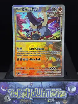 Pokemon Card Great Tusk 055/131 Master Ball Reverse Holo Prismatic Evolutions NM - Image 1