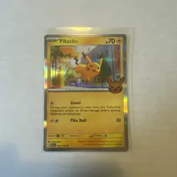 Pikachu Holo 062/193 Trick or Trade BOOster Card 2023 Holo Rare Halloween Stamp - Image 1