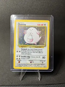 Pokemon 1999 Base Set Chansey Holo Card #03/102 LP/MP Condition - Image 1