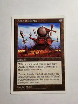 Magic the Gathering MTG Ankh Of Mishra - Fifth Edition - Mint X1 - Image 1