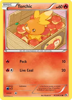Torchic RC5/RC25 Common Legendary Treasures: Radiant Collection Pokemon Card - Image 1