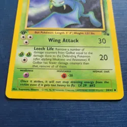 Pokemon Golbat 34/62 Fossil 1st Edition Regular Moderately Playd *FREE SHIPPING* - Image 3