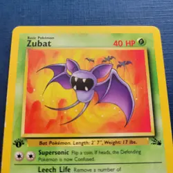Pokemon Zubat 57/62 1st Edition Fossil Regular Moderately Played *FREE SHIPPING* - Image 2