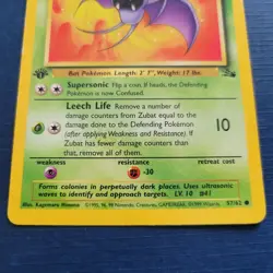 Pokemon Zubat 57/62 1st Edition Fossil Regular Moderately Played *FREE SHIPPING* - Image 3