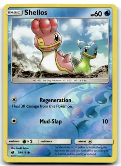 Shellos 29/111 SM - Crimson Invasion Common Reverse Holo Pokemon TCG LP - Image 1