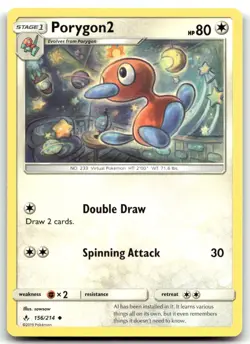 Porygon2 156/214 SM - Unbroken Bonds Uncommon Normal Pokemon TCG NM - Image 1