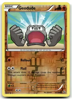 Geodude 45/106 XY - Flashfire Common Reverse Holo Pokemon TCG LP - Image 1
