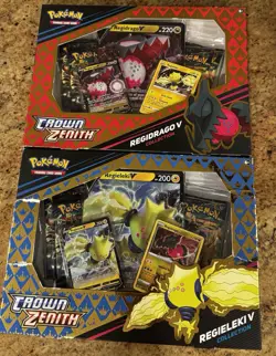 Crown Zenith Regidrago + Regieleki Collection Boxes Pokemon TCG Damaged Boxes - Image 1