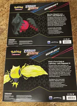 Crown Zenith Regidrago + Regieleki Collection Boxes Pokemon TCG Damaged Boxes - Image 2