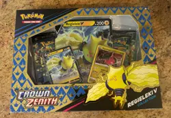 Pokemon TCG Crown Zenith Regieleki V Collection Box Factory Sealed 820650851834 - Image 1