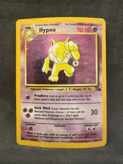 Hypno 8/62 Fossil Holo Unlimited Pokemon TCG Heavily Played Scratched - Image 1