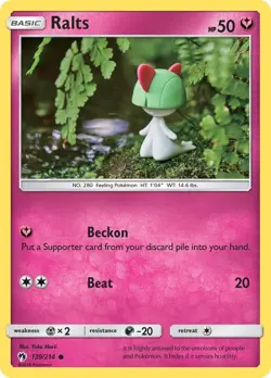 Ralts 139/214 SM - Lost Thunder Common Normal Pokemon TCG NM - Image 1