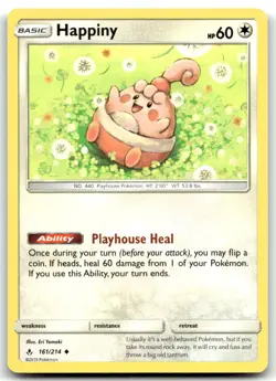 Happiny 161/214 SM - Unbroken Bonds Uncommon Normal Pokemon TCG NM - Image 1