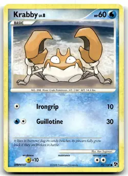 Krabby 75/106 Great Encounters Common Normal Pokemon TCG HP - Image 1