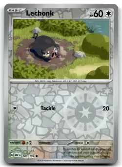 Lechonk - 180/197 SV03: Obsidian Flames Common Reverse Holo Pokemon TCG LP - Image 1
