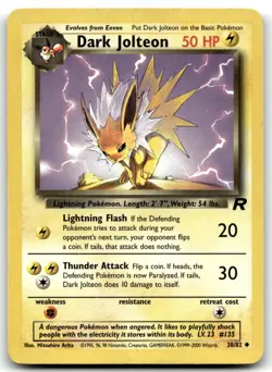 Dark Jolteon 38/82 Team Rocket Uncommon Unlimited Pokemon TCG LP - Image 1
