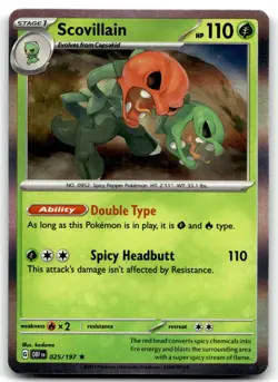 Scovillain 025/197 SV03: Obsidian Flames Rare Holo Pokemon TCG NM - Image 1