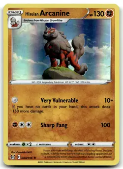 Hisuian Arcanine 084/196 SWSH11: Lost Origin Holo Rare Holo Pokemon TCG LP - Image 1