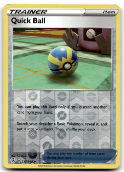 Quick Ball 237/264 SWSH08: Fusion Strike Uncommon Reverse Holo Pokemon TCG LP - Image 1