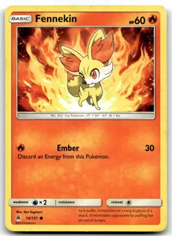 Fennekin (14) 14/131 SM - Forbidden Light Common Normal Pokemon TCG HP - Image 1