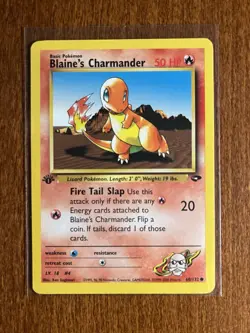 [NM/MINT] 2000 Pokemon Gym Challenge Blaine's Charmander 1st Edition #60/132 - Image 1
