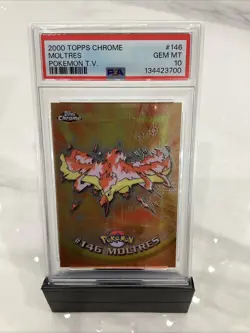 2000 Topps Chrome Moltres Pokemon T.V. #146 PSA 10 - Image 1